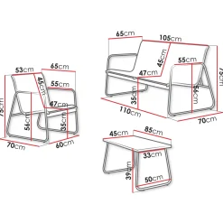 Garnero Arredamenti Salotto da giardino 4 posti con tavolino moderno Zeno Beige Sale