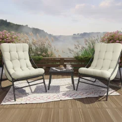 Garnero Arredamenti Salotto da giardino 2 posti con cuscini e tavolino antracite beige Aurelia Antracite - Beige Sale