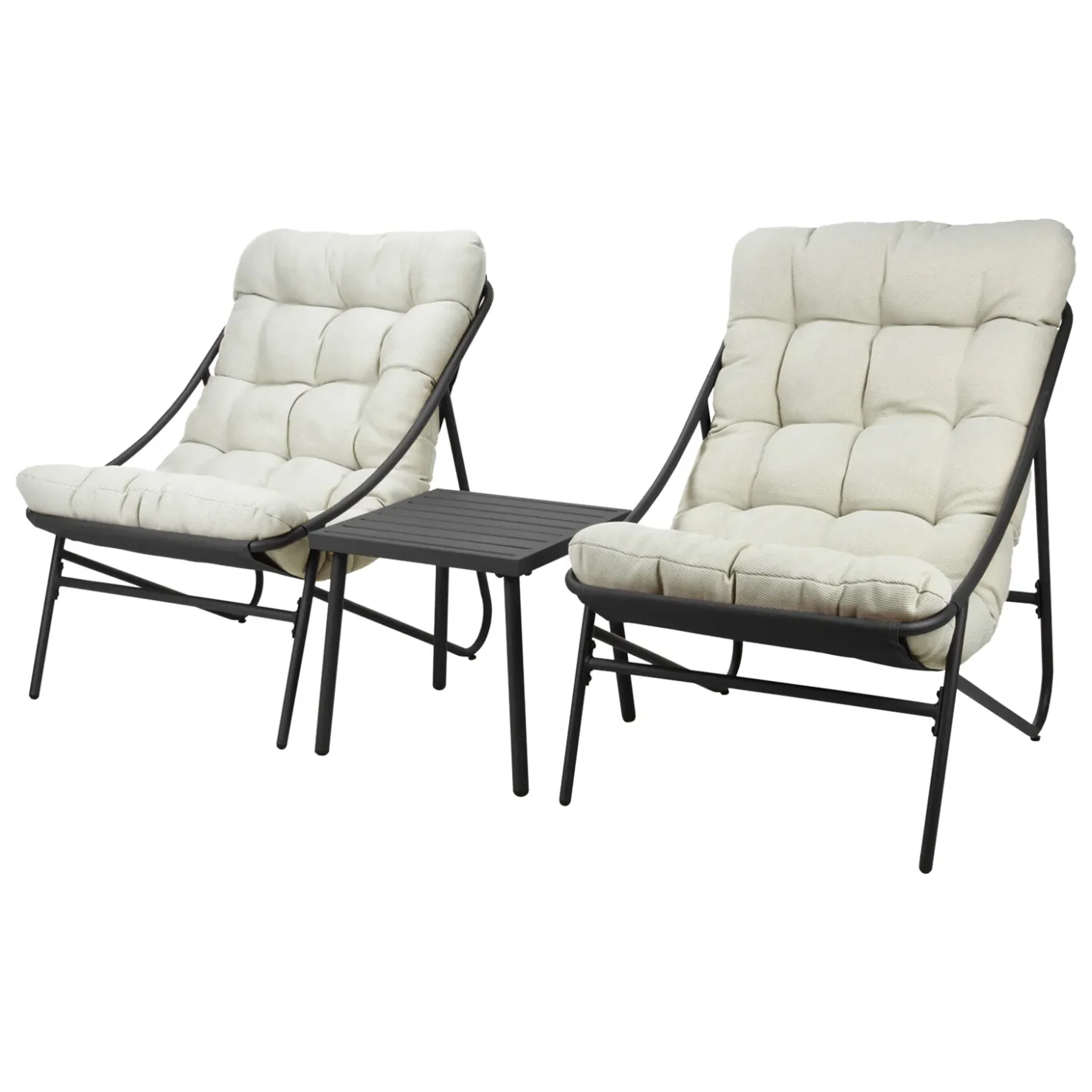 Garnero Arredamenti Salotto da giardino 2 posti con cuscini e tavolino antracite beige Aurelia Antracite - Beige Sale