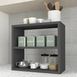 Garnero Arredamenti Scaffale da cucina 44x40h cm moderno Grecia Antracite Hot