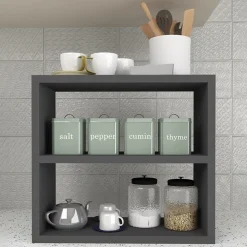 Garnero Arredamenti Scaffale da cucina 44x40h cm moderno Grecia Antracite Hot