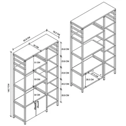 Garnero Arredamenti Scaffale 84x141h cm 2 ante industrial rovere metallo Bioko Clearance