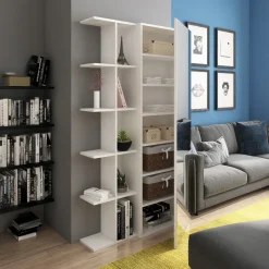 Garnero Arredamenti Scarpiera con libreria 88x160h cm 1 anta con specchio bianco Vanda Clearance