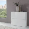 Garnero Arredamenti Scarpiera ingresso 101x82h cm 2 ante moderna bianco lucido Sea Gihome® Clearance