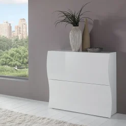 Garnero Arredamenti Scarpiera ingresso 101x82h cm 2 ante moderna bianco lucido Sea Gihome® Clearance