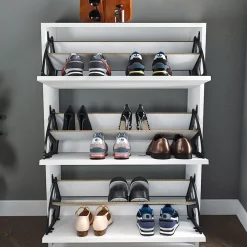 Garnero Arredamenti Scarpiera ingresso 74x110h cm moderna bianco Palmaria Bianco Opaco Outlet