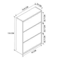 Garnero Arredamenti Scarpiera ingresso 74x110h cm moderna bianco Palmaria Bianco Opaco Outlet