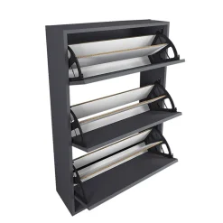 Garnero Arredamenti Scarpiera ingresso 74x110h cm moderna Palmaria Antracite