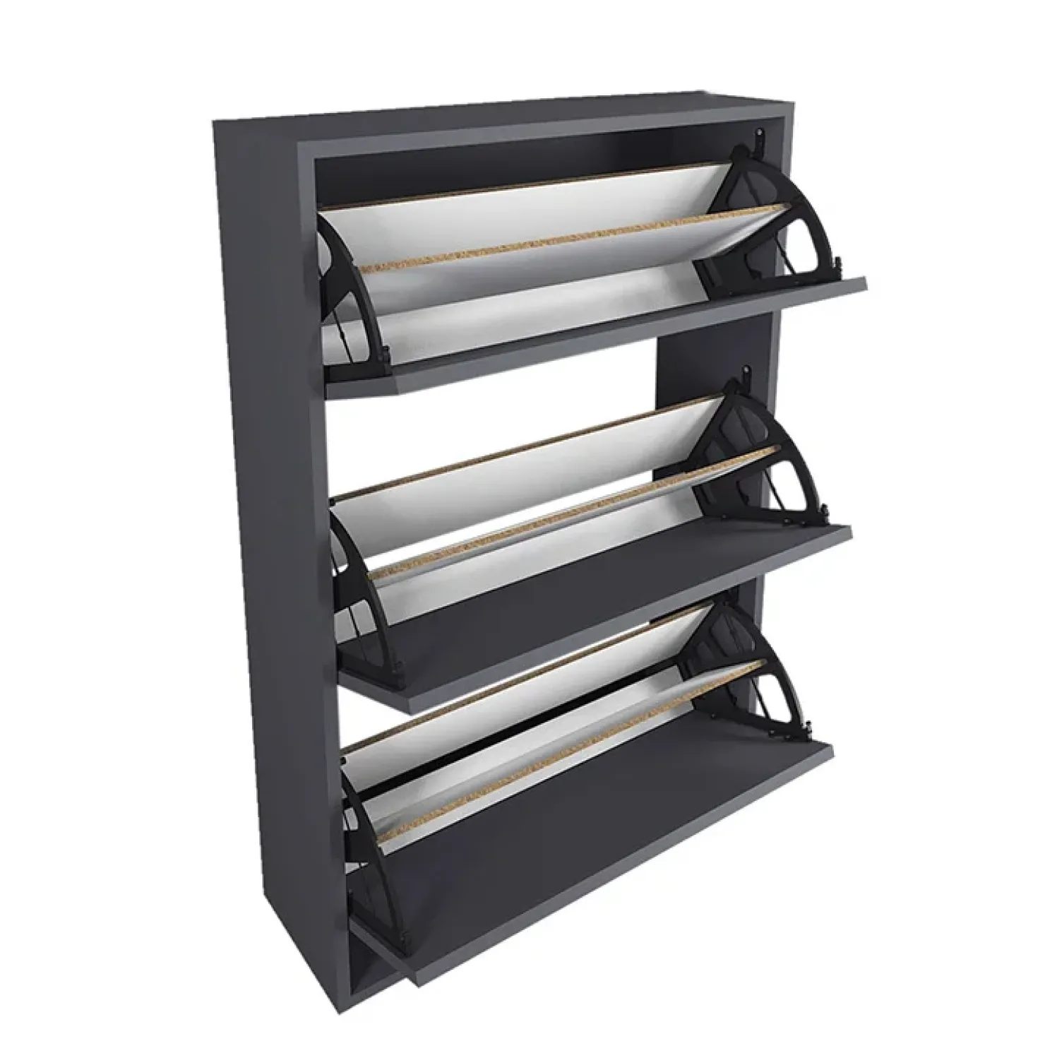 Garnero Arredamenti Scarpiera ingresso 74x110h cm moderna Palmaria Antracite