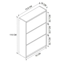 Garnero Arredamenti Scarpiera ingresso 74x110h cm moderna Palmaria Antracite