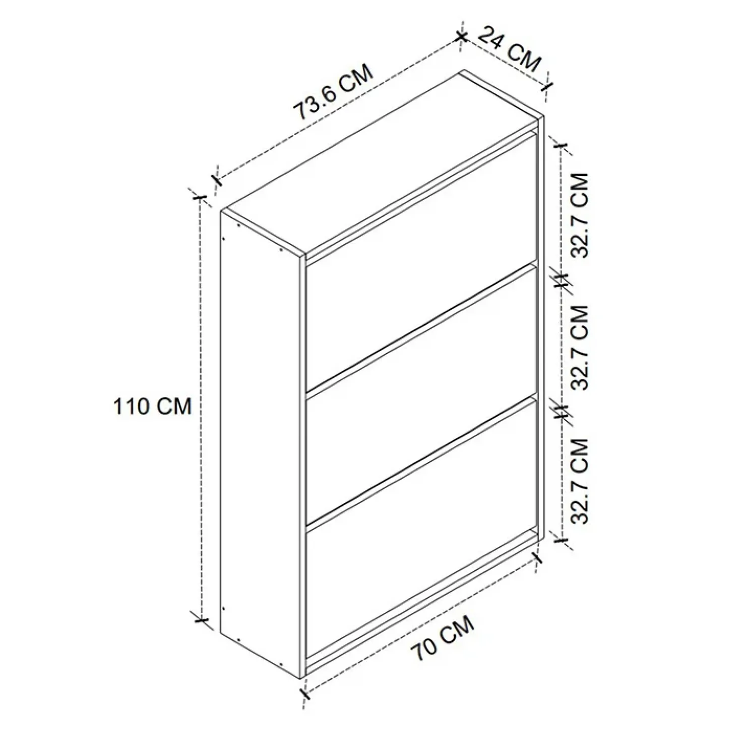 Garnero Arredamenti Scarpiera ingresso 74x110h cm moderna Palmaria Antracite