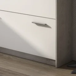 Garnero Arredamenti Scarpiera ingresso 98x81h cm 2 ante ribalta bianco frassinato cemento Thomas Best