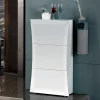 Garnero Arredamenti Scarpiera ingresso 70x121h cm 3 ante moderna bianco lucido Neve Best