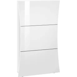 Garnero Arredamenti Scarpiera ingresso 70x121h cm 3 ante moderna bianco lucido Neve Best