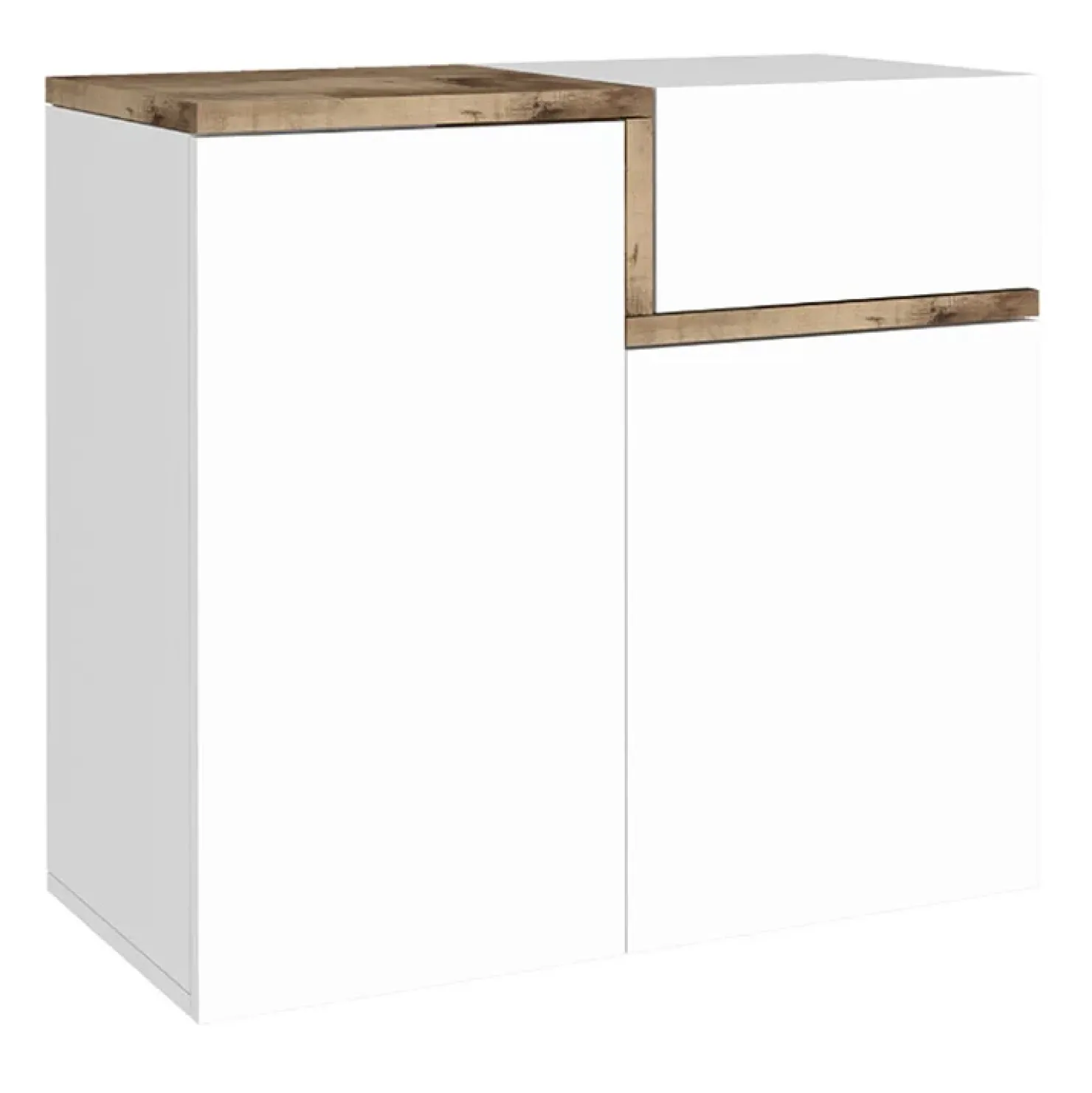 Garnero Arredamenti Scarpiera ingresso 80x80h cm 2 ante bianco lucido acero Lucidardo Bianco Lucido - Rovere Rustico Best