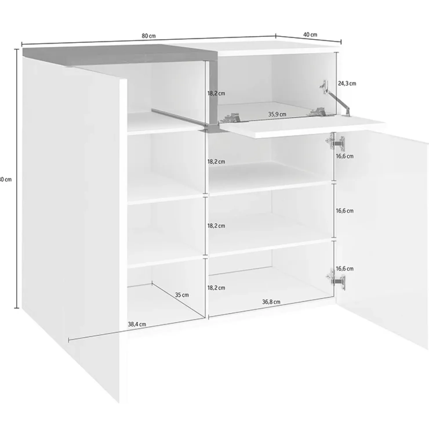 Garnero Arredamenti Scarpiera ingresso 80x80h cm 2 ante bianco lucido acero Lucidardo Bianco Lucido - Rovere Rustico Best