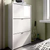 Garnero Arredamenti Scarpiera ingresso 61x113h cm moderna 3 ante bianco lucido Jepson Hot