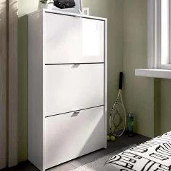 Garnero Arredamenti Scarpiera ingresso 61x113h cm moderna 3 ante bianco lucido Jepson Hot