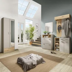 Garnero Arredamenti Scarpiera ingresso 70x101h cm 2 ante moderna rovere naturale beige satinato Kenya Best