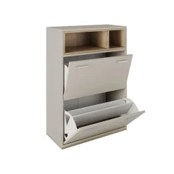 Garnero Arredamenti Scarpiera ingresso 70x101h cm 2 ante moderna rovere naturale beige satinato Kenya Best