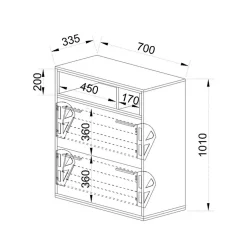 Garnero Arredamenti Scarpiera ingresso 70x101h cm 2 ante moderna rovere naturale beige satinato Kenya Best