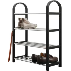 Garnero Arredamenti Scarpiera ingresso 50x65h cm 4 ripiani Lavinia Nero Discount