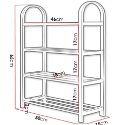 Garnero Arredamenti Scarpiera ingresso 50x65h cm 4 ripiani Lavinia Nero Discount