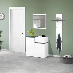 Garnero Arredamenti Scarpiera ingresso 80x80h cm 2 ante bianco lucido ossido Lucidardo Bianco Lucido - Ossido New