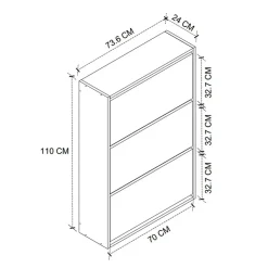 Garnero Arredamenti Scarpiera ingresso 74x110h cm moderna Palmaria Noce Outlet