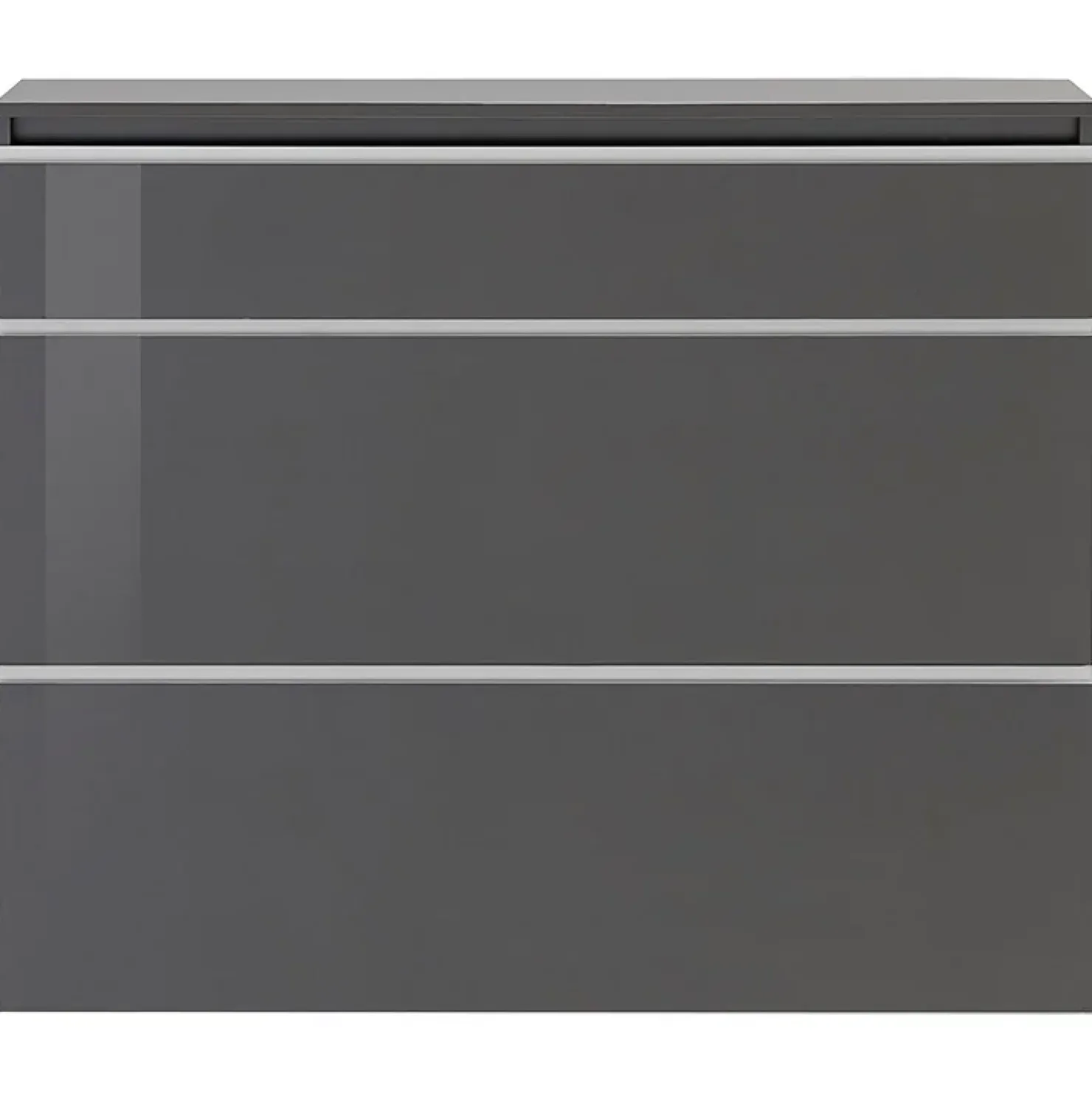 Garnero Arredamenti Scarpiera ingresso 120x108h cm 2 ante lucido Eclisse Antracite Clearance