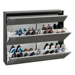 Garnero Arredamenti Scarpiera ingresso 120x108h cm 2 ante lucido Eclisse Antracite Clearance