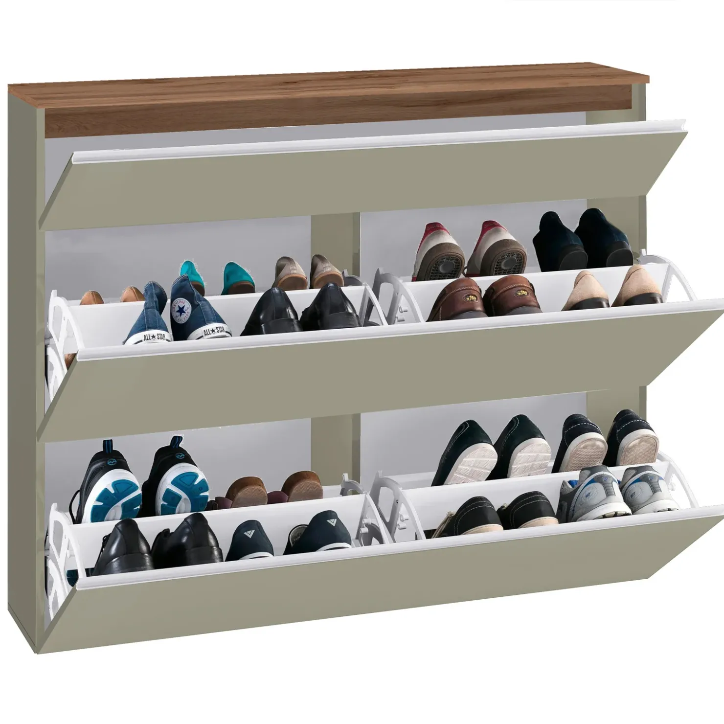 Garnero Arredamenti Scarpiera ingresso 120x108h cm 2 ante tortora rovere Eclisse Tortora - Rovere Discount