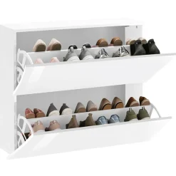 Garnero Arredamenti Scarpiera sospesa 100x82h cm 2 ante moderna bianco lucido Neve Hot