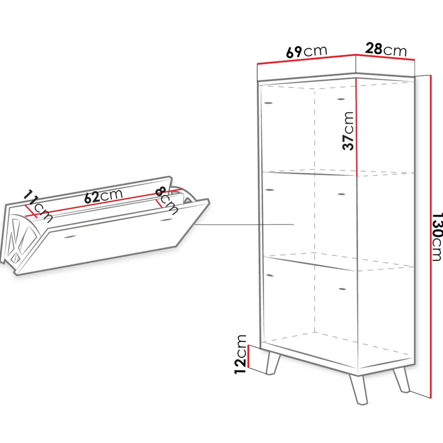 Garnero Arredamenti Scarpiera 60x130h cm 3 ante bianco rovere Clea Hot