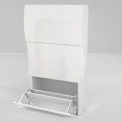 Garnero Arredamenti Scarpiera 71x122h cm 3 ante moderna bianco lucido Sea Gihome® Best