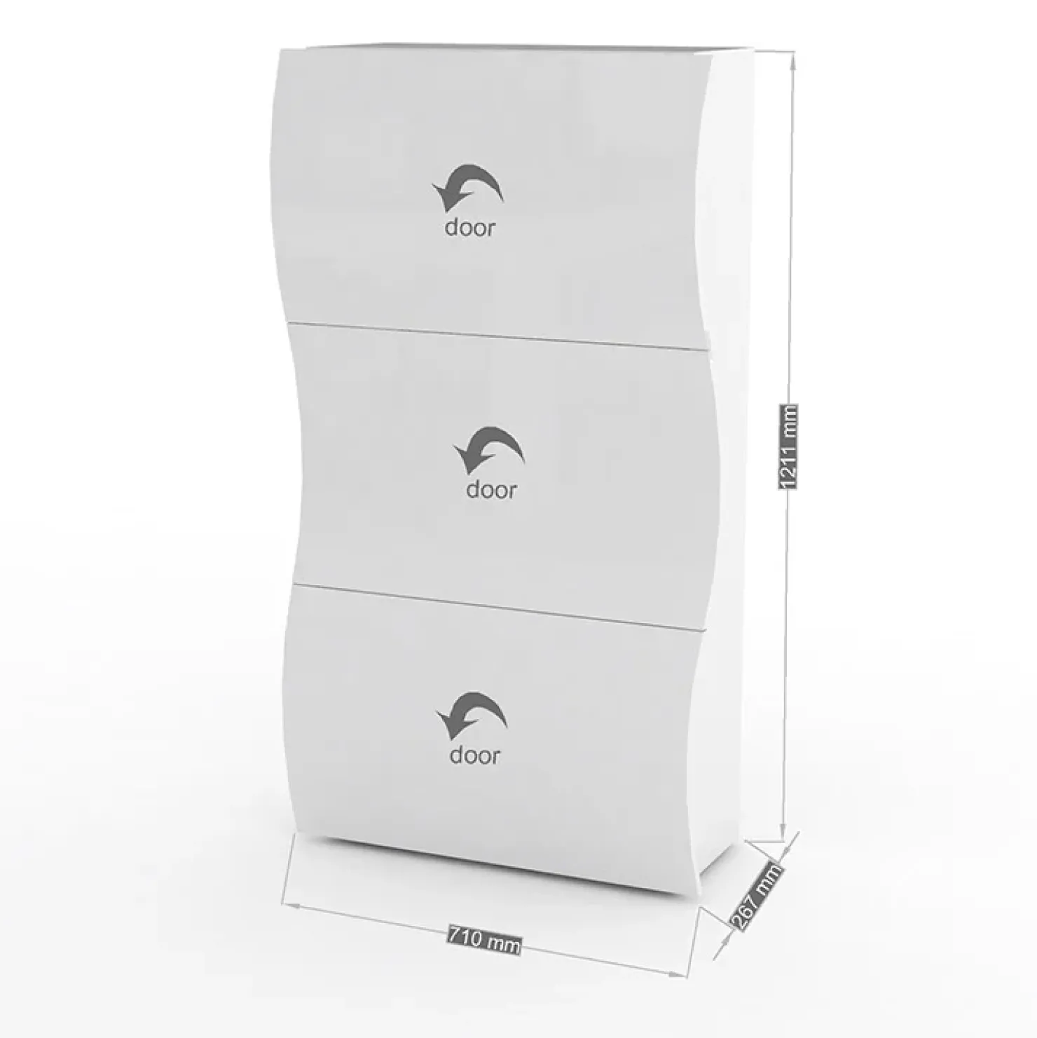 Garnero Arredamenti Scarpiera 71x122h cm 3 ante moderna bianco lucido Sea Gihome® Best