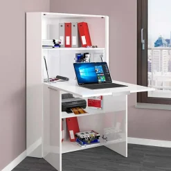 Garnero Arredamenti Scrivania a scomparsa 70x67cm angolare bianco lucido Pinko New