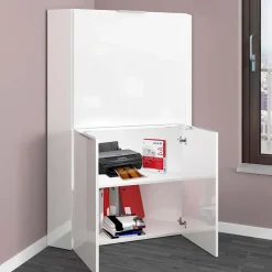 Garnero Arredamenti Scrivania a scomparsa 70x67cm angolare bianco lucido Pinko New