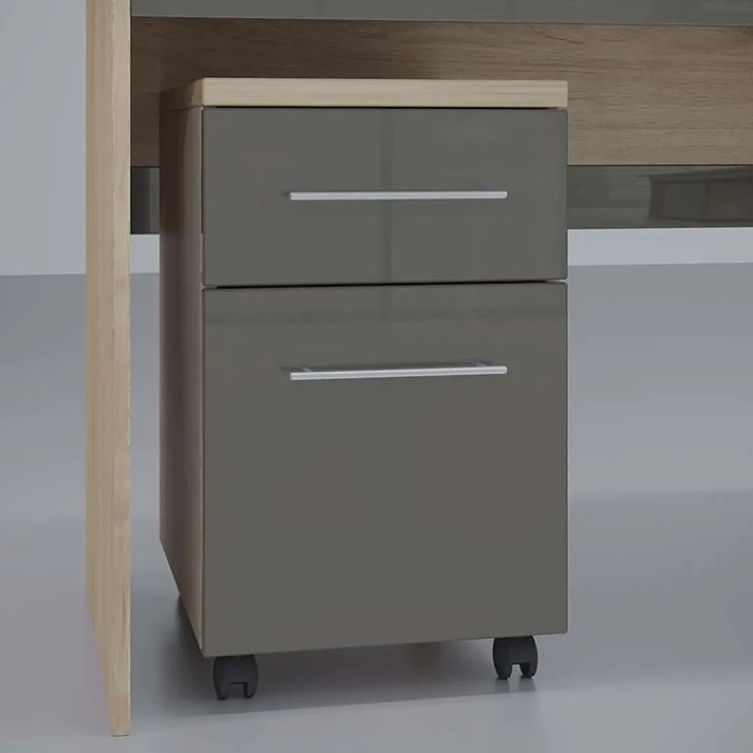 Garnero Arredamenti Scrivania angolare con cassettiere 140x60cm rovere antracite Time 12 Clearance