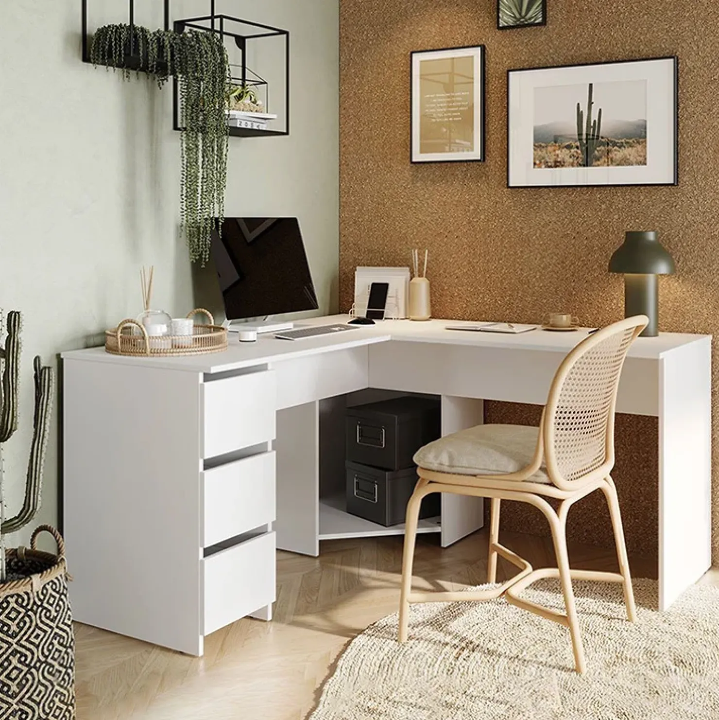 Garnero Arredamenti Scrivania angolare 142x142cm bianco Chantal New