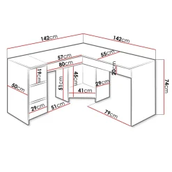 Garnero Arredamenti Scrivania angolare 142x142cm bianco Chantal New
