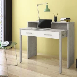 Garnero Arredamenti Scrivania 37/71cm ufficio bianco frassino cemento Maybelle Bianco Opaco - Cemento Hot