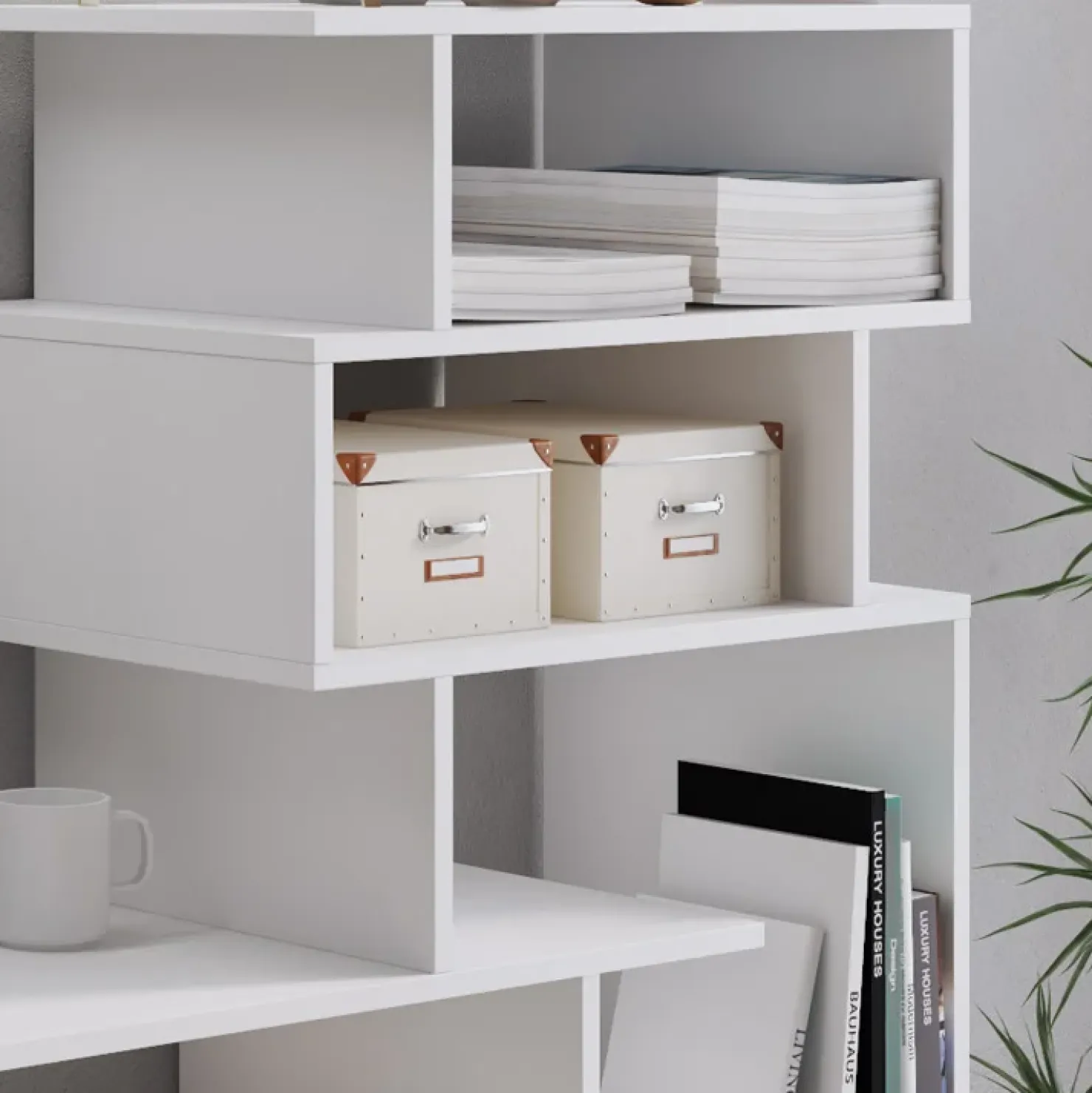 Garnero Arredamenti Scrivania 158/40cm ufficio con libreria bianco frassino Claire