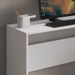 Garnero Arredamenti Scrivania 158/40cm ufficio con libreria bianco frassino Claire