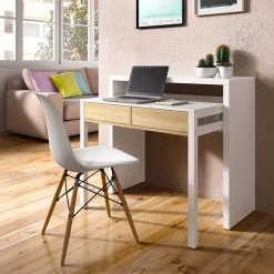 Garnero Arredamenti Scrivania 36/66cm ufficio moderna bianco opaco rovere Adam Gihome® Discount