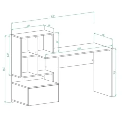 Garnero Arredamenti Scrivania 149/50cm ufficio moderna rovere antracite Jade Gihome® Rovere - Antracite Outlet