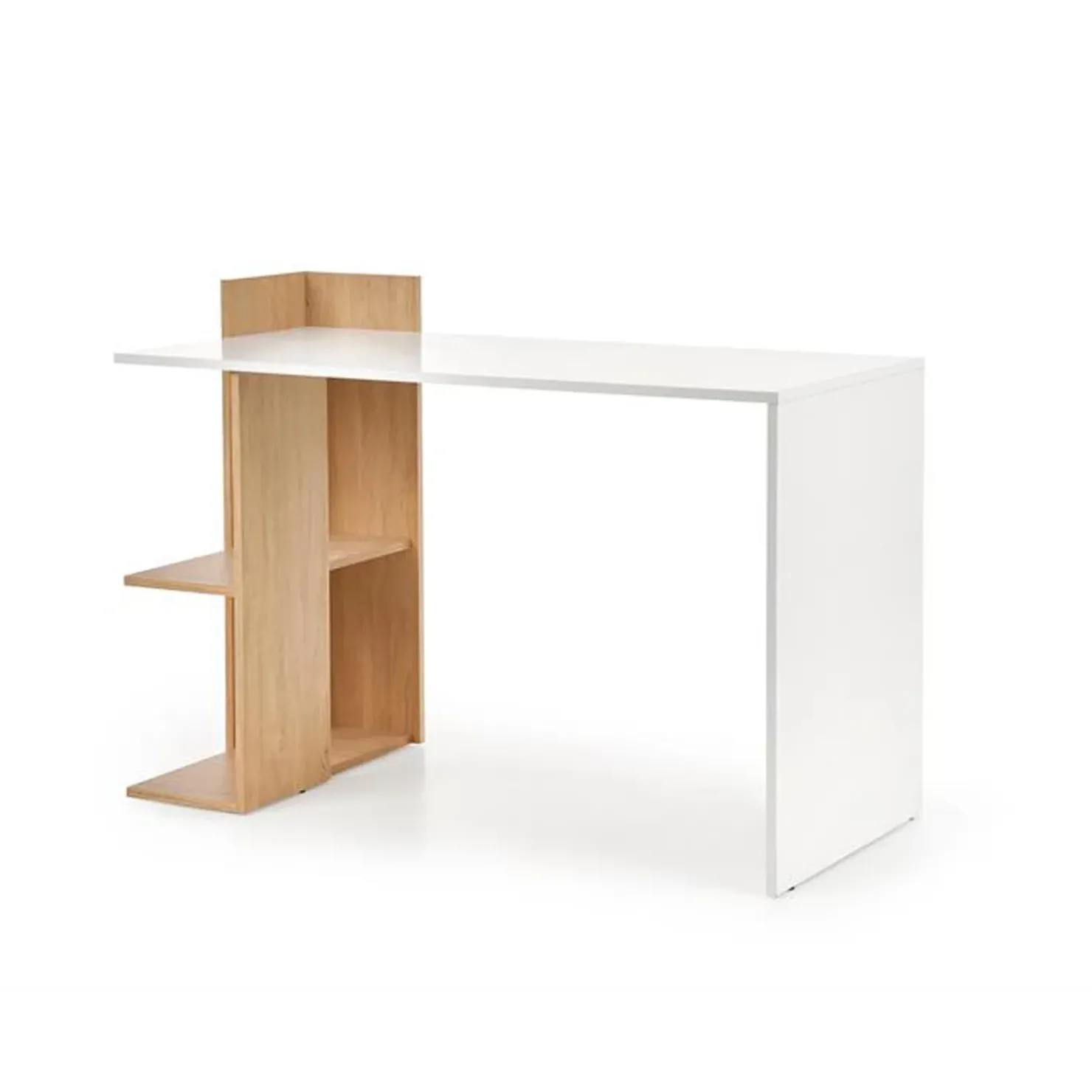 Garnero Arredamenti Scrivania 122/57cm ufficio moderna bianco rovere Lauren Gihome® Bianco Opaco - Rovere Best