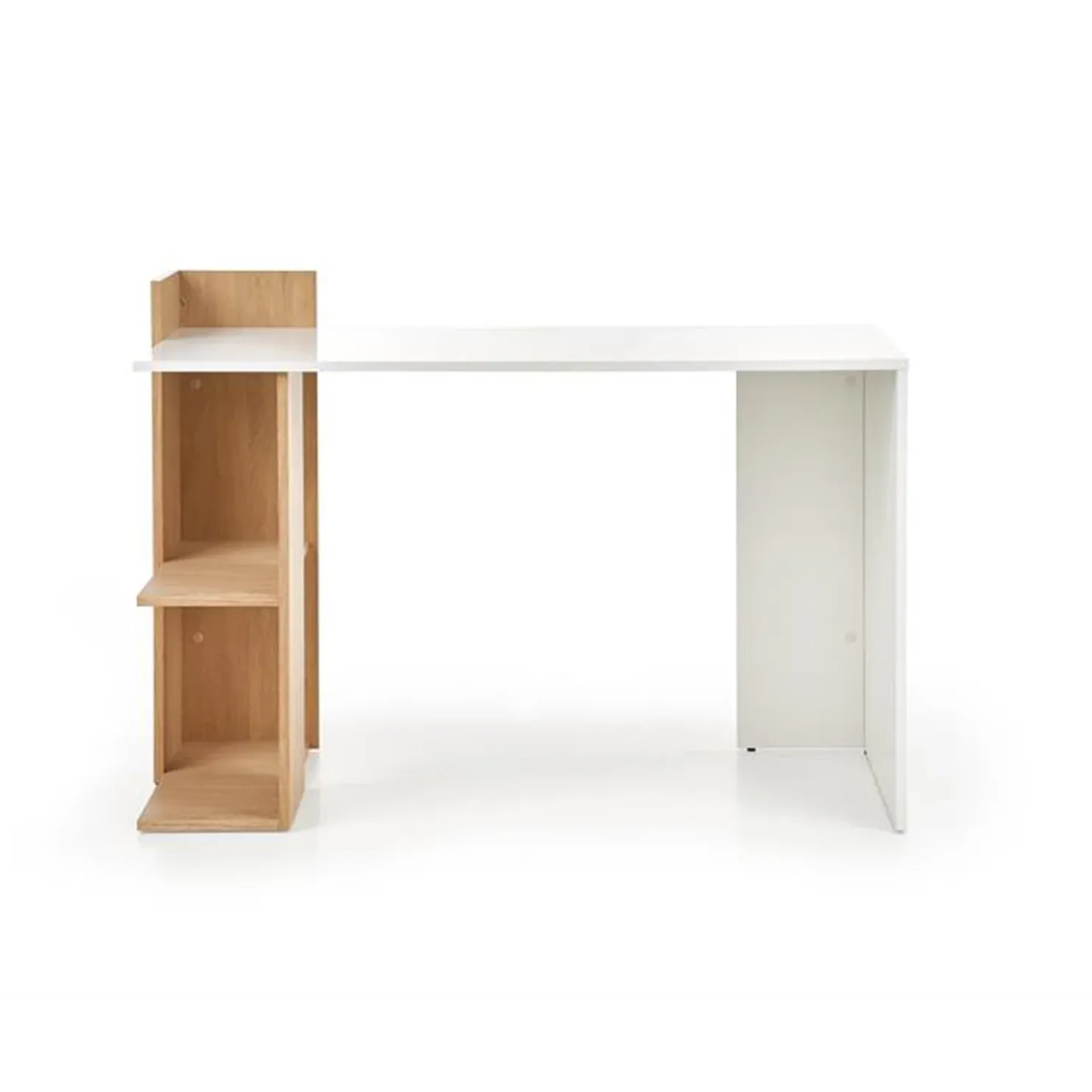 Garnero Arredamenti Scrivania 122/57cm ufficio moderna bianco rovere Lauren Gihome® Bianco Opaco - Rovere Best