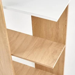 Garnero Arredamenti Scrivania 122/57cm ufficio moderna bianco rovere Lauren Gihome® Bianco Opaco - Rovere Best