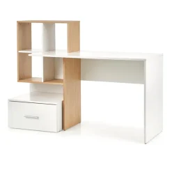 Garnero Arredamenti Scrivania 149/50cm ufficio moderna bianco rovere Jade Gihome® Bianco Opaco - Rovere Hot